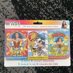 DC Wonder Woman WW84 3 Pack Of 8 Crayons-24 Total Crayons New In Package